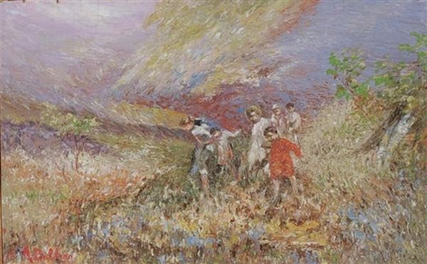 Famille Sur Les Collines Oil Painting by Antonio Ballero