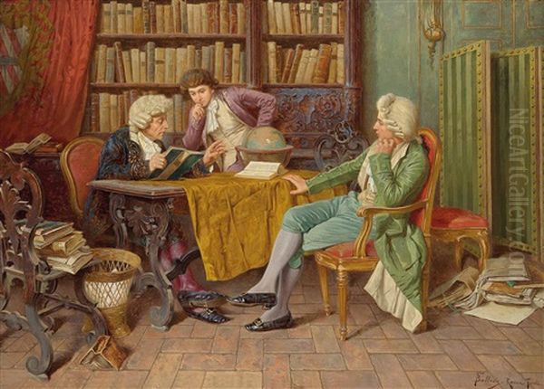 In Der Bibliothek Oil Painting by Francesco Ballesio