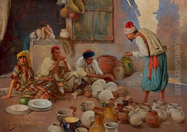 Les Marchands De Poteries Oil Painting by Francesco Ballesio