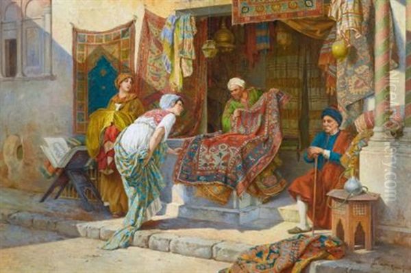 The Carpet Merchant Oil Painting by Francesco Ballesio