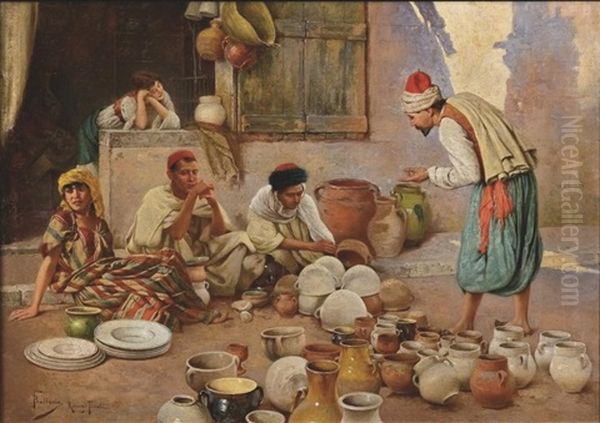 Les Vendeurs De Poterie Oil Painting by Francesco Ballesio