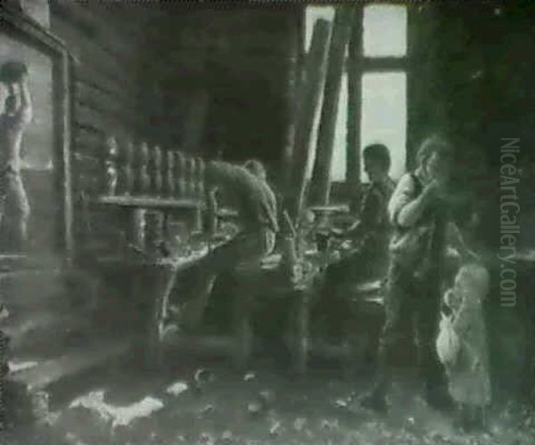 Mexican Potters At Work Oil Painting by Ole Peter Hansen Balling