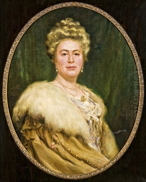 Hertzka Maria Portreja Oil Painting by Ede Ballo