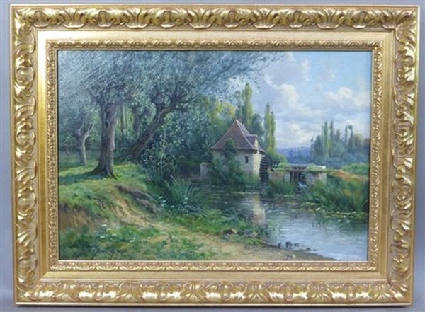 Le Moulin De Remerle-angle Sur L'anglin Oil Painting by Pierre-Ernest Ballue