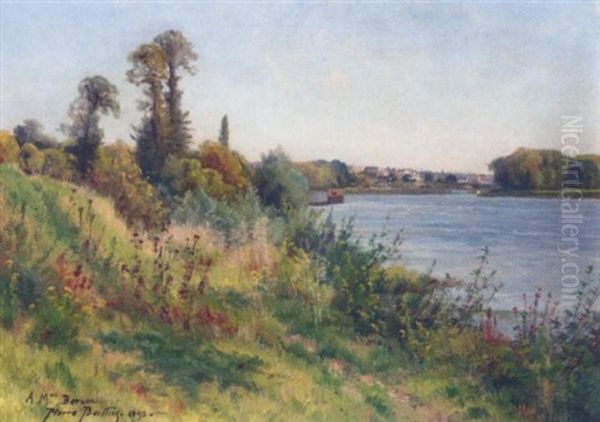 Au Bord De La Riviere Oil Painting by Pierre-Ernest Ballue