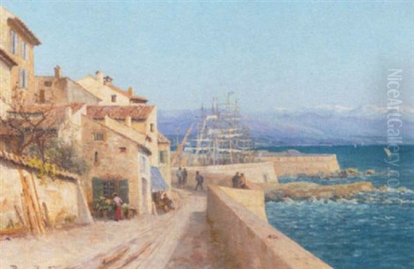 Vue D'antibes Oil Painting by Pierre-Ernest Ballue