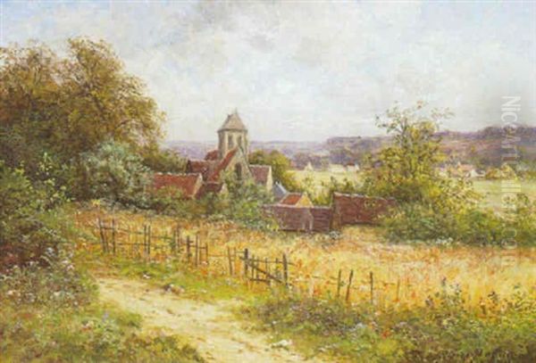 Verger En Fleurs Aux Abords Du Village Oil Painting by Pierre-Ernest Ballue