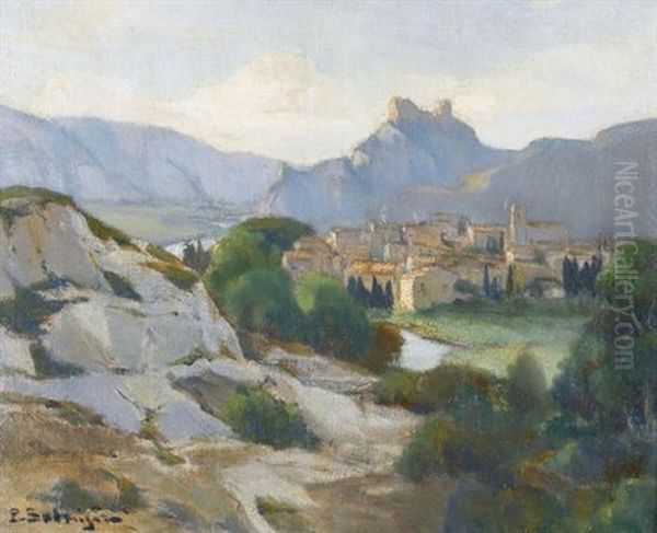 Paysage Provencal Oil Painting by Paul-Marcel Candies Balmigere