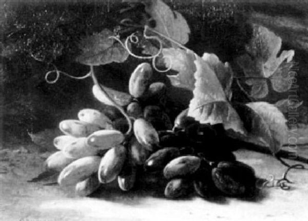 Still Life With Grapes Oil Painting by Carl Vilhelm Balsgaard