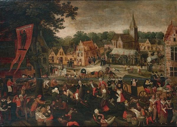 La Kermesse De La Saint Sebastien Oil Painting by Pieter Balten