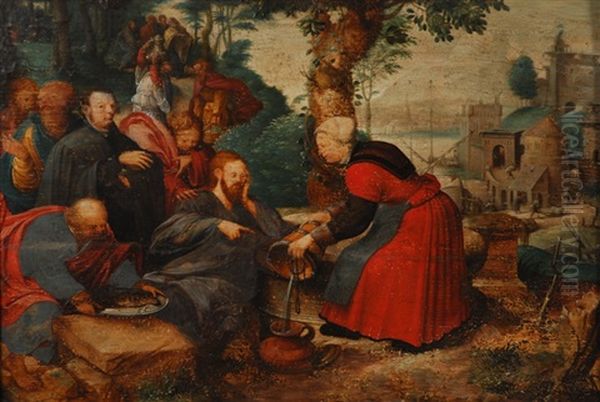 Le Christ Et La Samaritaine Au Puits Oil Painting by Pieter Balten