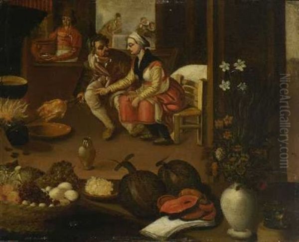 Bauerliches Interieur Oil Painting by Pieter Balten