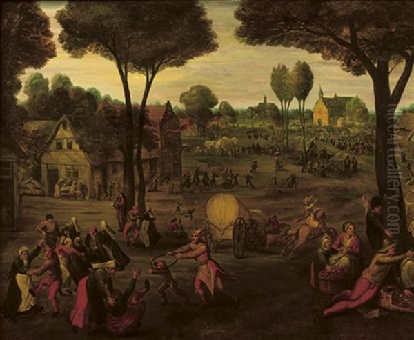 A Village Kermesse Oil Painting by Pieter Balten