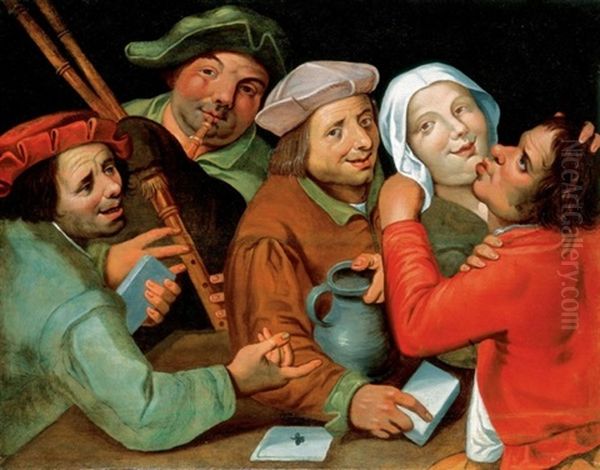 Mulatozo Tarsasag (merry Company) Oil Painting by Pieter Balten