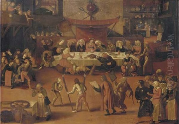 A Wedding Feast Oil Painting by Pieter Balten