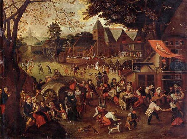 Village Fair With Peasants Making Merry by Pieter Balten