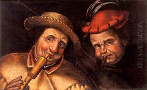 Deux Joueurs De Cornemuse Oil Painting by Pieter Balten