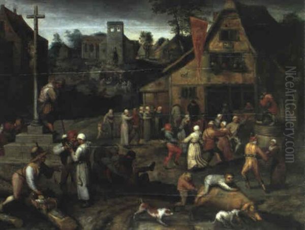 La Kermesse Villageoise Oil Painting by Pieter Balten