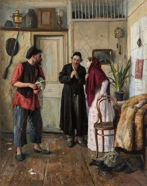 The Pawnbroker Oil Painting by Michael Abramovitch Balunin