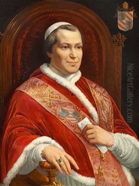 Portraet Af Pius Ix Oil Painting by Jean-Paul-Etienne Balze