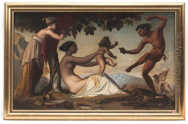 Hommage Au Jeune Bacchus Oil Painting by Raymond Balze