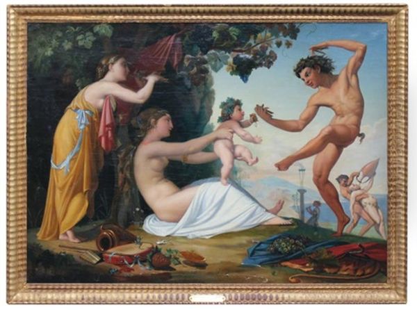 Hommage Au Jeune Bacchus Oil Painting by Raymond Balze