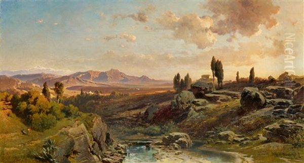 Blick Auf Die Sierra Nevada Oil Painting by Fritz Bamberger