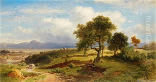 Eine Landschaft Oil Painting by Fritz Bamberger