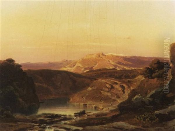 In Der Sierra Nevada. Abendstimmung Oil Painting by Fritz Bamberger