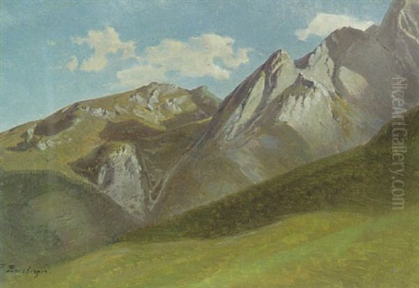 Gebirgslandschaft Oil Painting by Fritz Bamberger