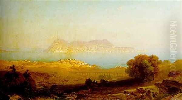 Gibraltar Oil Painting by Fritz Bamberger