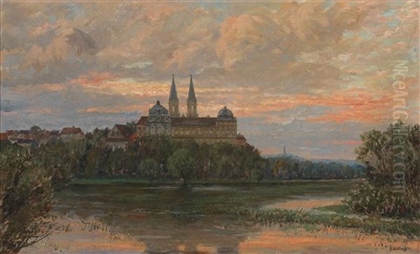 View Of Klosterneuburg Oil Painting by Gustav Bamberger