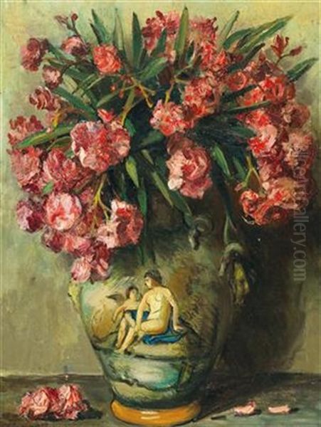 Still Life With Flowers Oil Painting by Octav Bancila