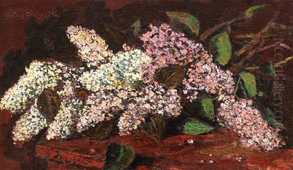 Flori De Liliac Oil Painting by Octav Bancila