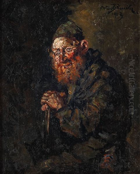 Evreu Oil Painting by Octav Bancila