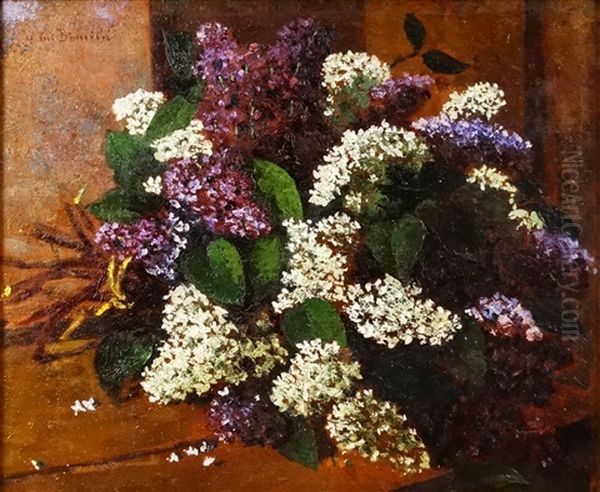 Lilac Flowers Oil Painting by Octav Bancila