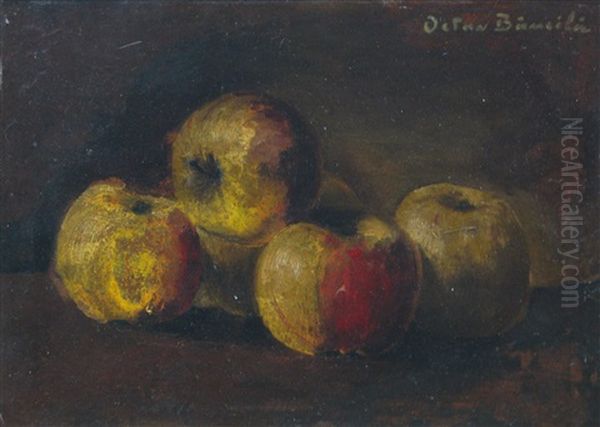 Still Life With Apples Oil Painting by Octav Bancila