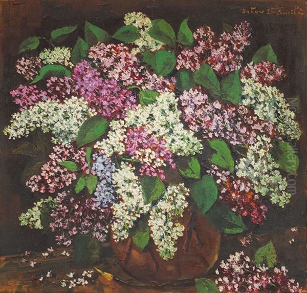 Lilac Oil Painting by Octav Bancila