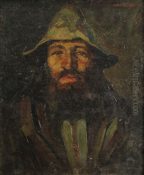 Gipsy Working In Wood Oil Painting by Octav Bancila