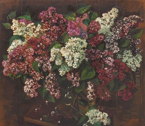 Flori De Liliac Oil Painting by Octav Bancila