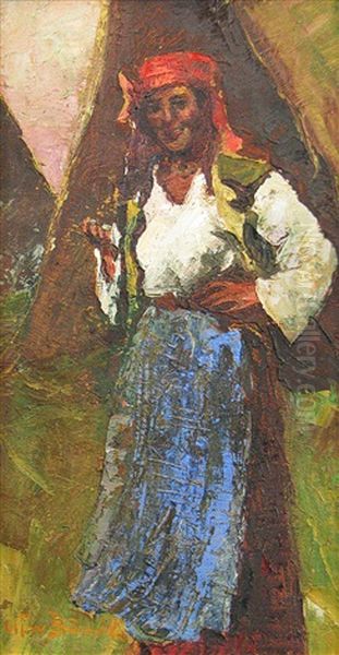 Gypsy Oil Painting by Octav Bancila