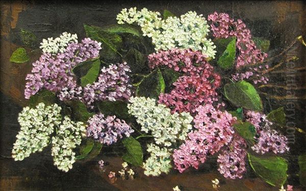 Lilac Branches Oil Painting by Octav Bancila