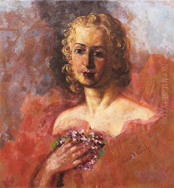 Madame Fildenstein Oil Painting by Octav Bancila