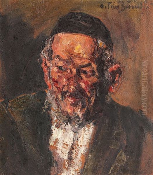 Jew From Iasi Oil Painting by Octav Bancila