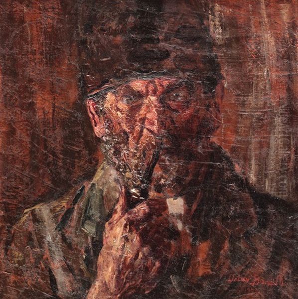 Peasant With Pipe Oil Painting by Octav Bancila