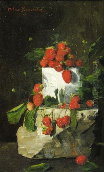 Strawberries Oil Painting by Octav Bancila