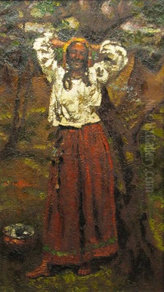 Merry Gipsy Oil Painting by Octav Bancila