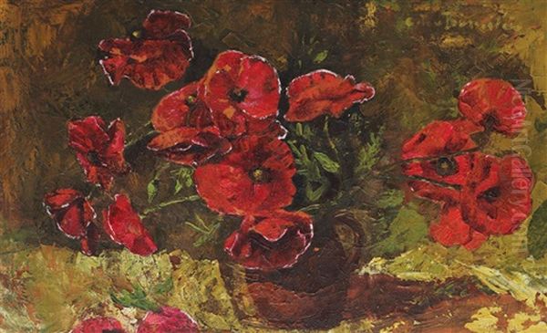 Poppies Oil Painting by Octav Bancila