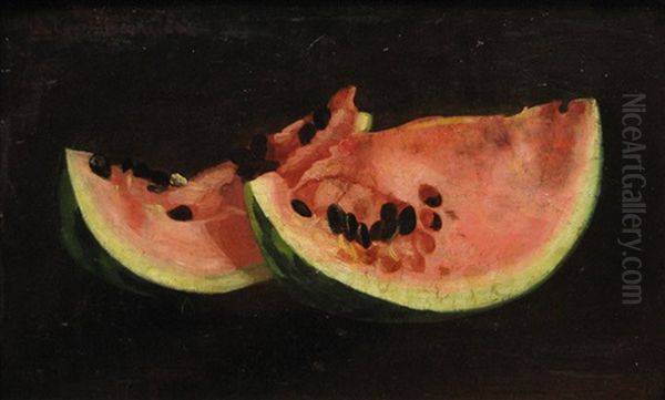 Watermelon Oil Painting by Octav Bancila