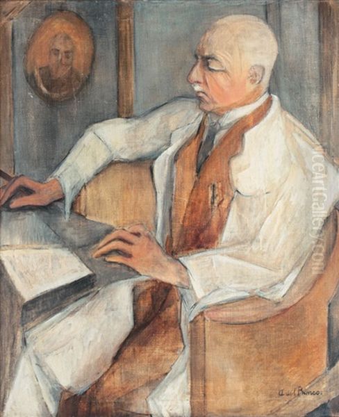 Portrait Of A Physician Oil Painting by Alma del Banco